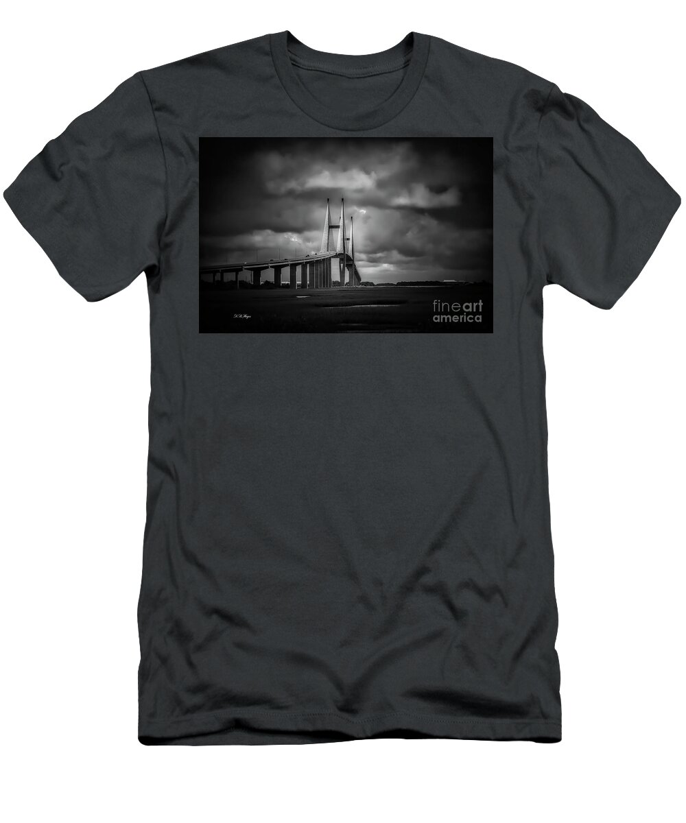 Bridge T-Shirt featuring the photograph A Moody Bridge by DB Hayes