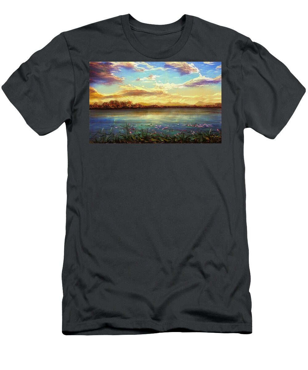 Landscape T-Shirt featuring the digital art A New Day by Caterina Christakos