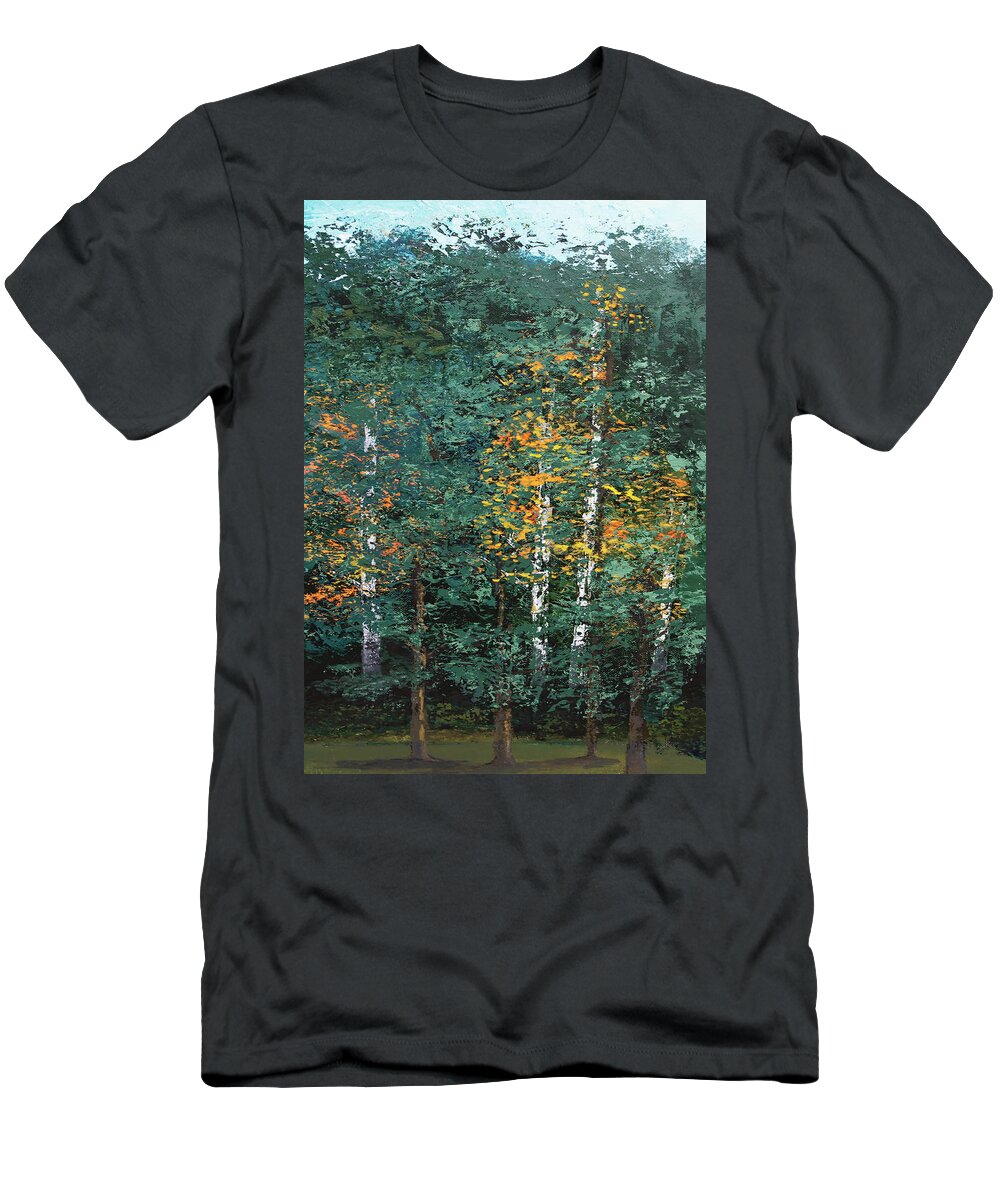 Landscape T-Shirt featuring the painting A Quiet Place by Linda Bailey
