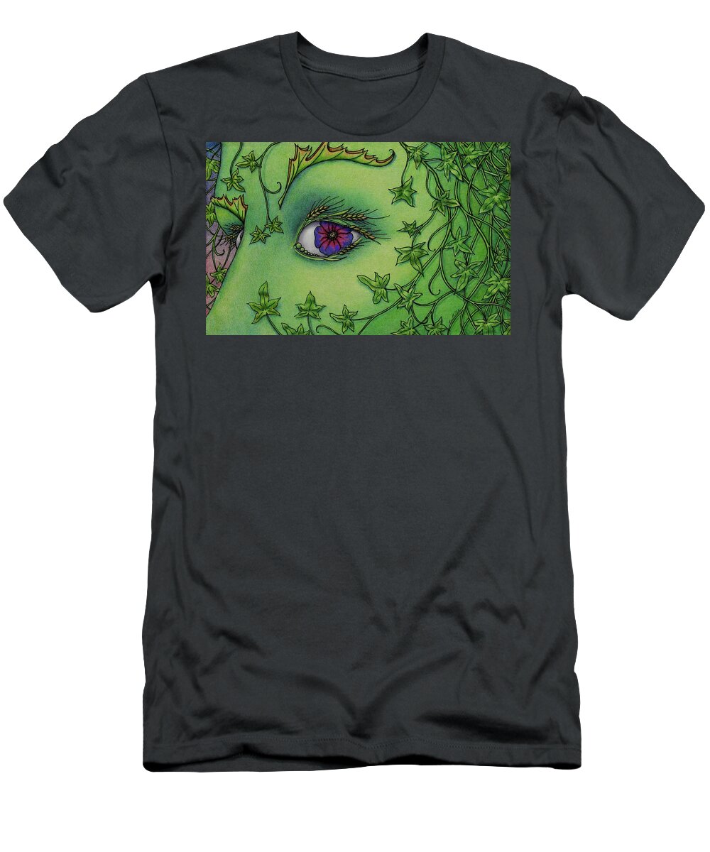 Kim Mcclinton T-Shirt featuring the drawing The Side-Eye from Mother Nature by Kim McClinton