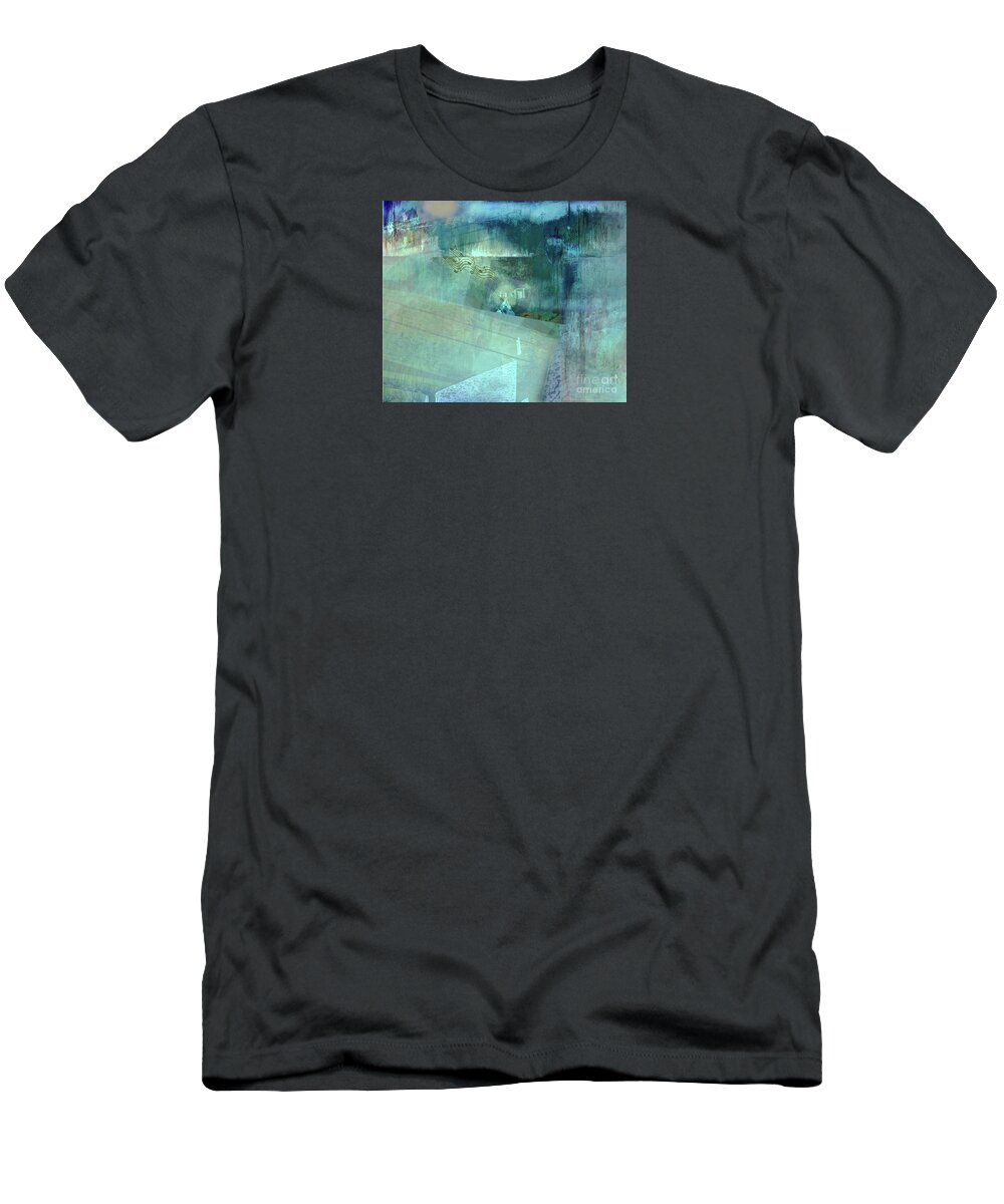 Abstract Impressionist T-Shirt featuring the mixed media A Song for Those at Sea by Zsanan Studio