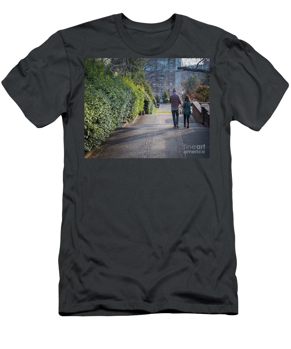 Couple T-Shirt featuring the photograph A stroll in a park by Agnes Caruso