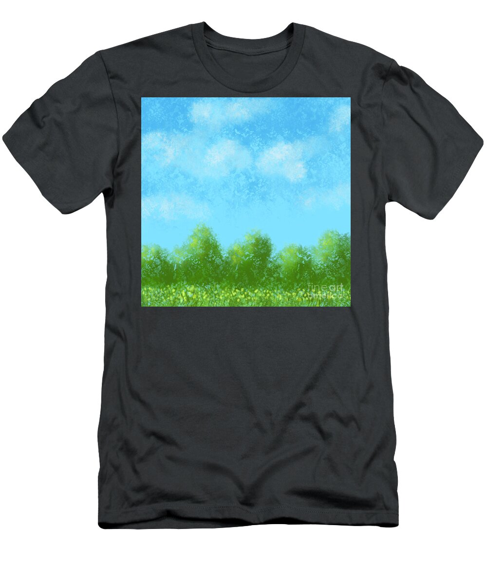 Digital Art T-Shirt featuring the digital art A Sunny Day by Stacy C Bottoms