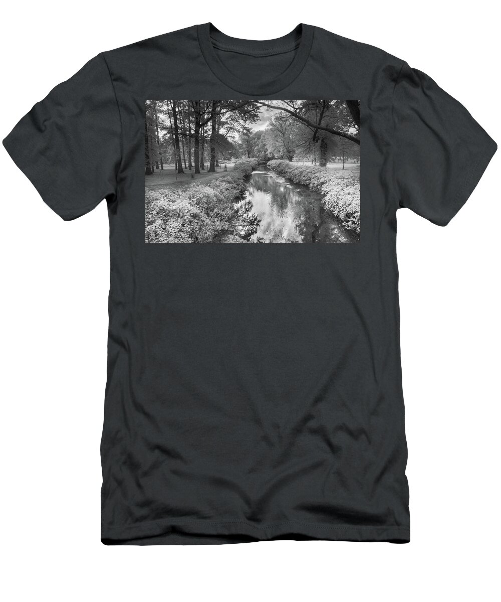 Trees T-Shirt featuring the photograph A Tree Lined Part of the Rahway River by Alan Goldberg