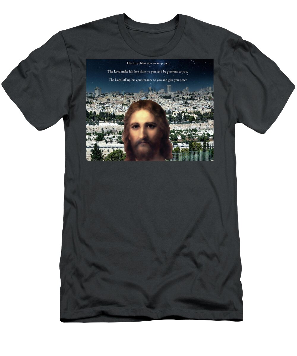 Jesus T-Shirt featuring the digital art Aaronic Blessing by Norman Brule