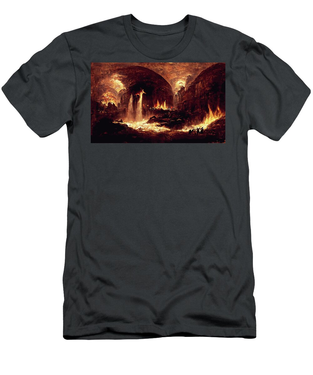Dante T-Shirt featuring the painting Abandon all hope, you who enter here, 01 by AM FineArtPrints