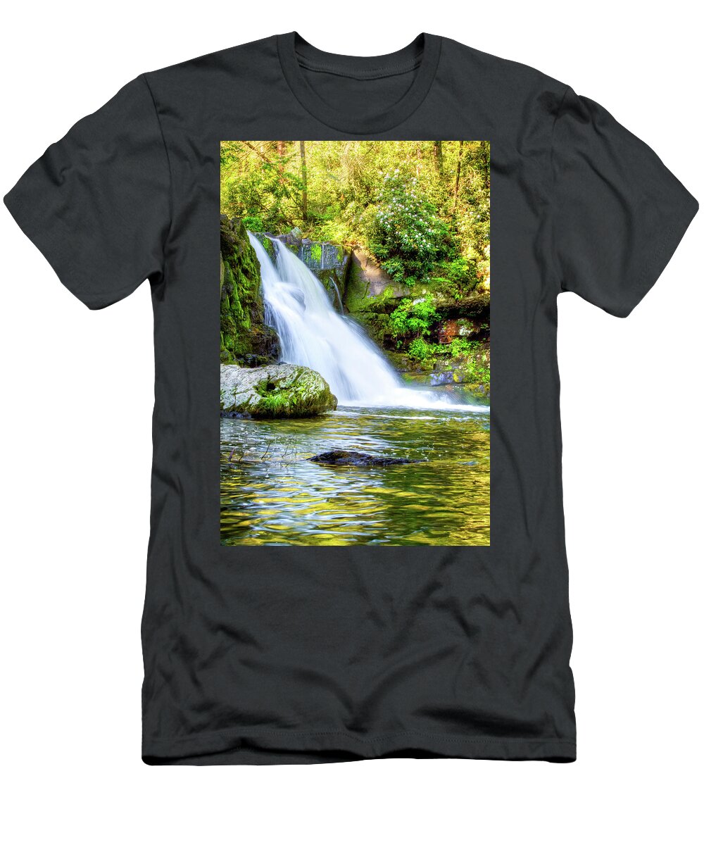 Cades T-Shirt featuring the photograph Abrams Falls in the Spring by Debra and Dave Vanderlaan