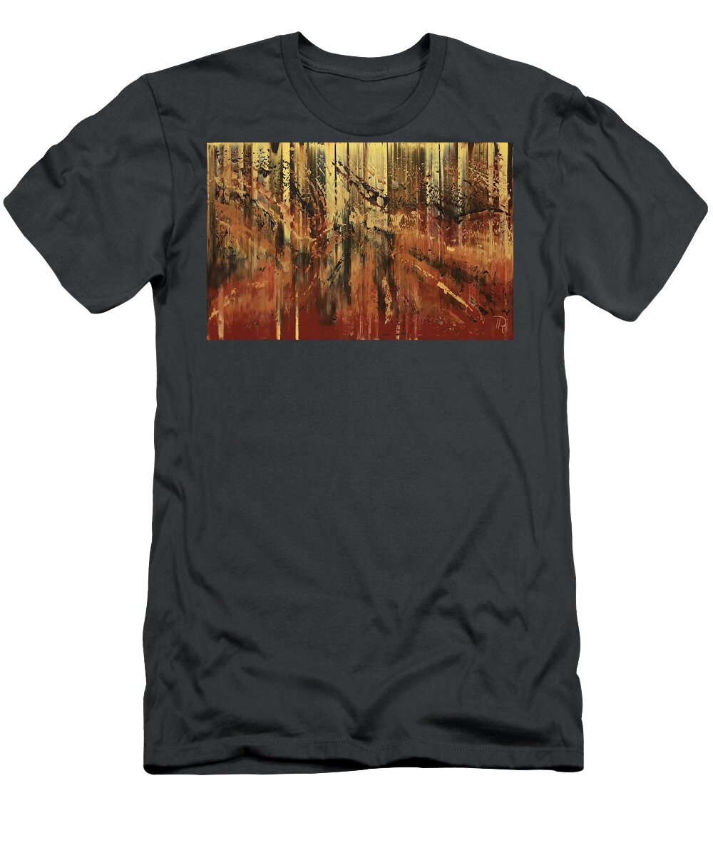 Abstract T-Shirt featuring the painting Abstract 292 -Profitis Ilias by Tanja Raisanen