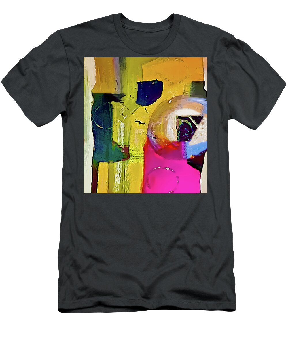 Abstract T-Shirt featuring the painting Abstract Acrylic Fun by Lisa Kaiser