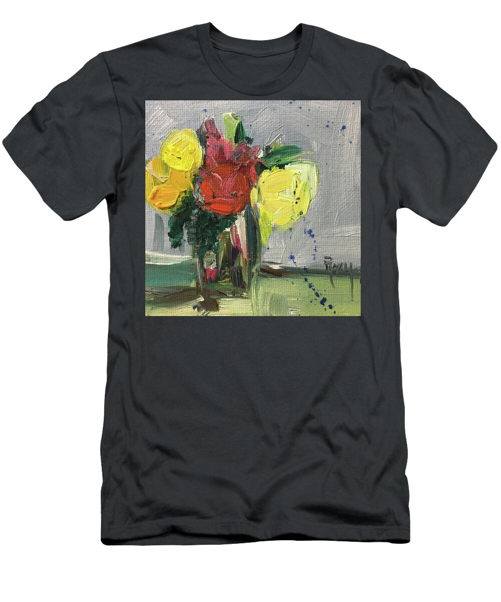 Flowers T-Shirt featuring the painting Abstract Bunch by Roxy Rich