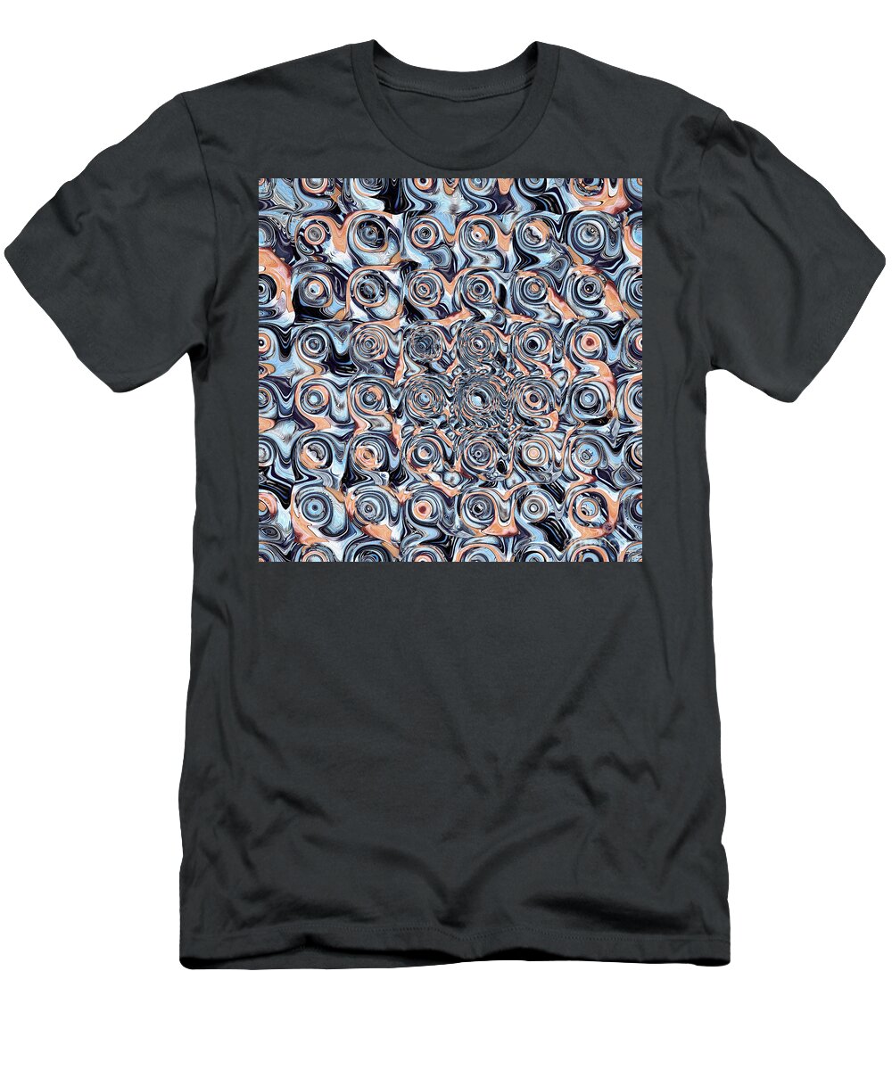 Pattern T-Shirt featuring the digital art Abstract Chrome Pattern by Phil Perkins
