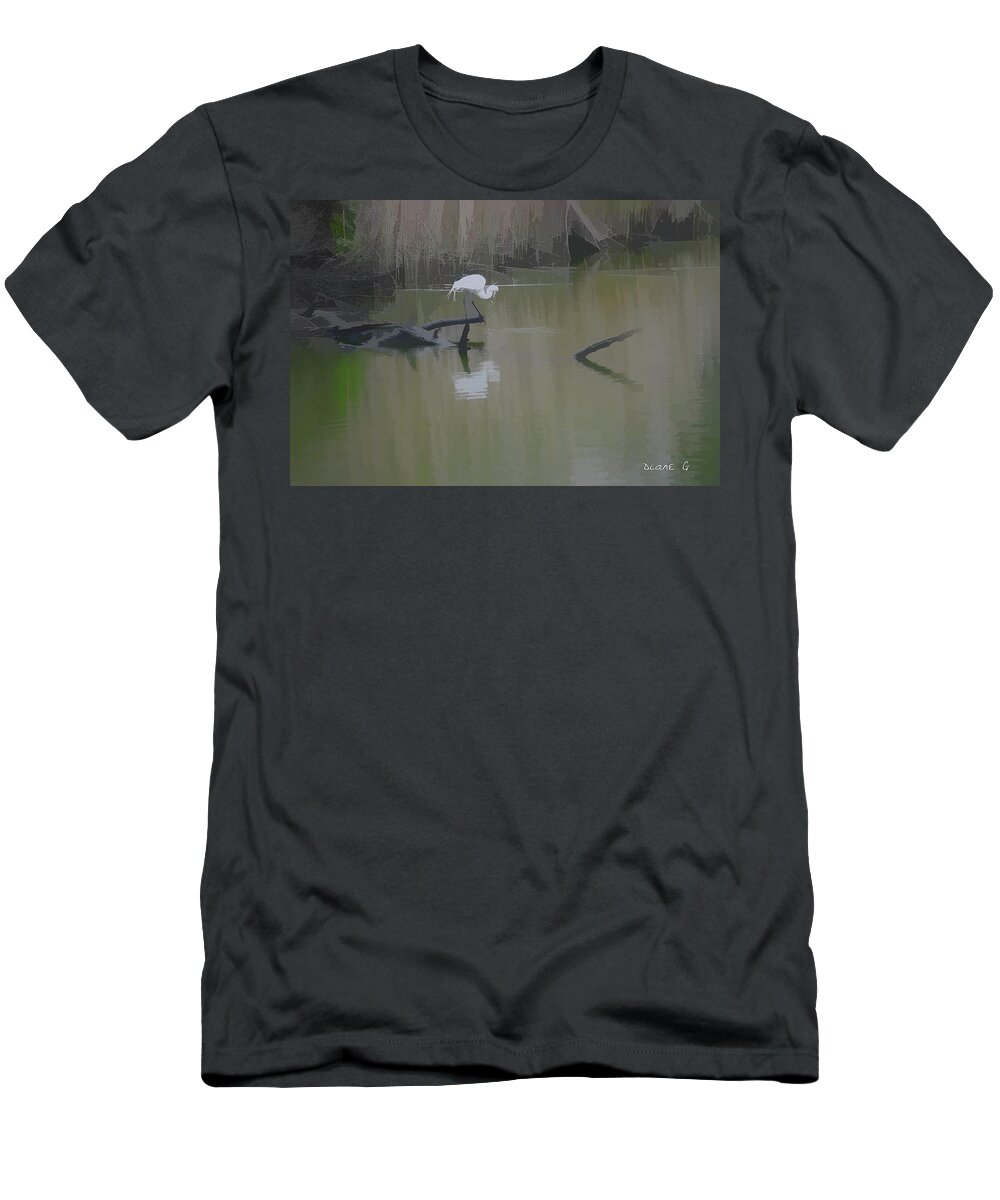 Abstract Egret T-Shirt featuring the photograph Abstract Egret by Diane Giurco