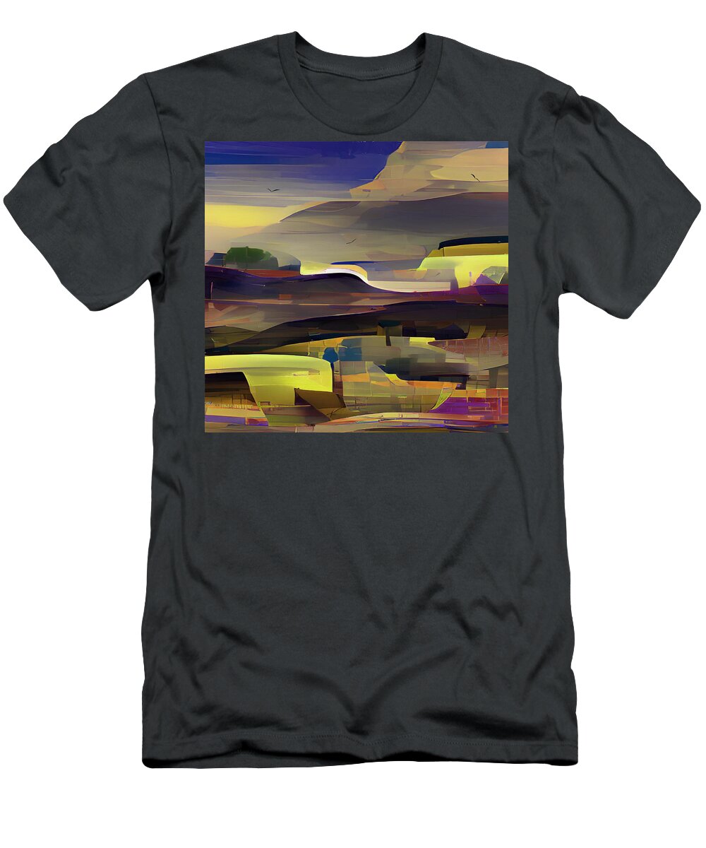 Fine Art T-Shirt featuring the digital art Abstract Landscape 0622 by David Lane