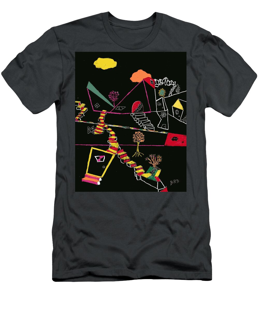 Abstract T-Shirt featuring the drawing Abstract Perspectives by Branwen Drew