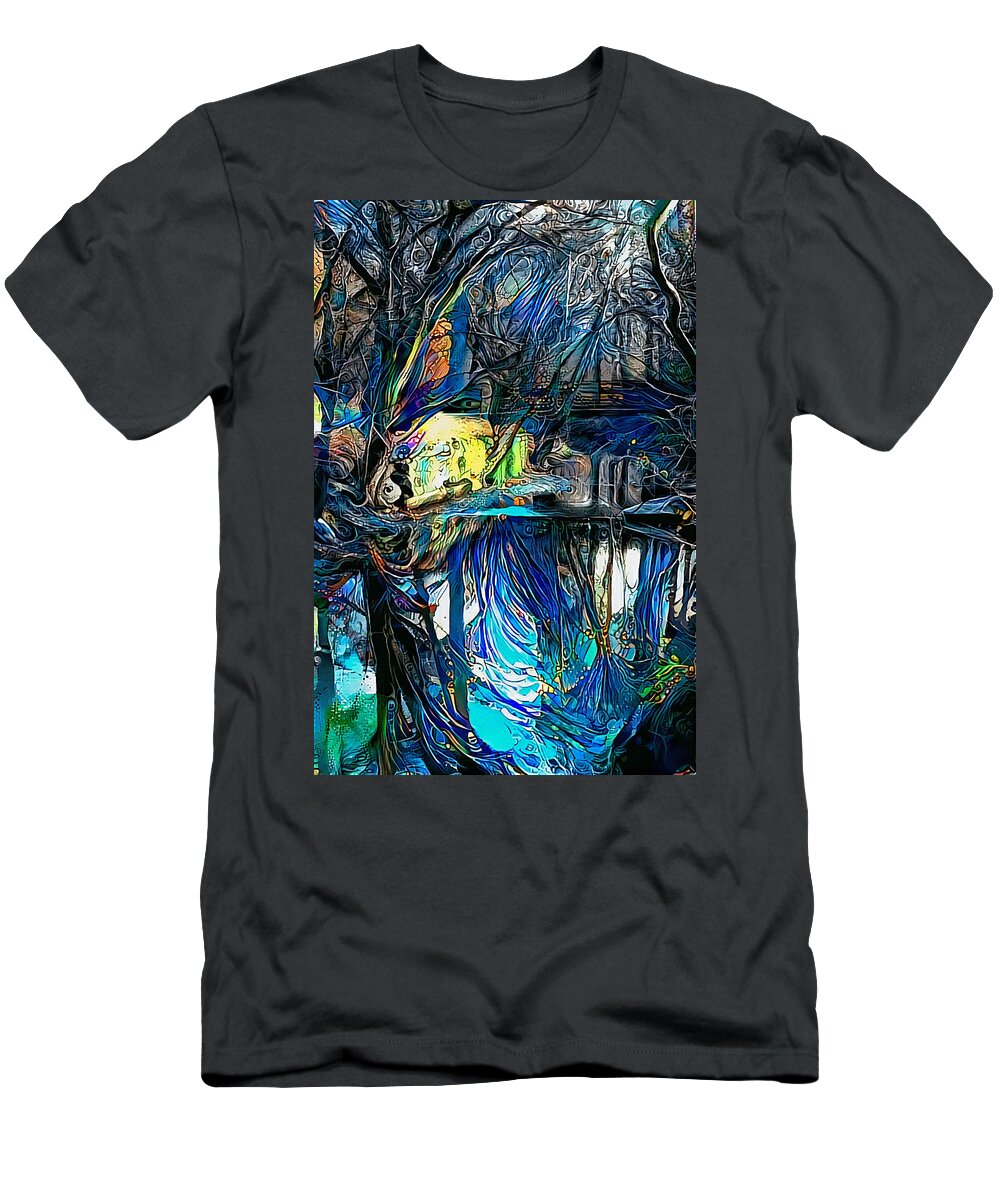 Abstract Water Reflection Print T-Shirt by Jacob Folger - Pixels
