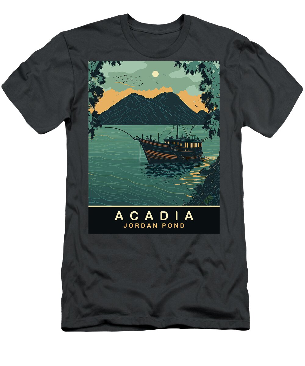 Acadia T-Shirt featuring the digital art Acadia, Jordan Pond by Long Shot