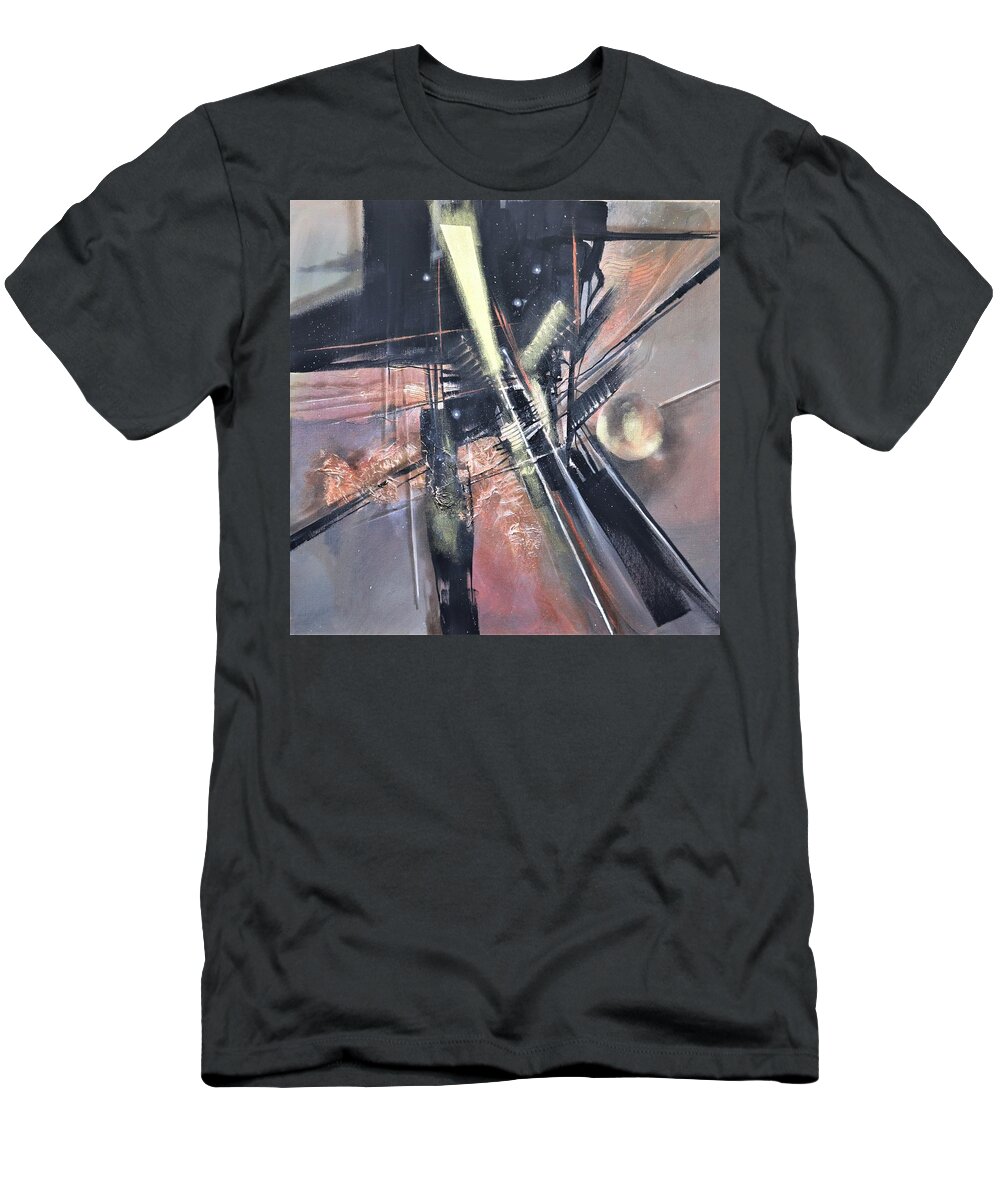  Abstract T-Shirt featuring the painting Acrophobia by Tom Shropshire