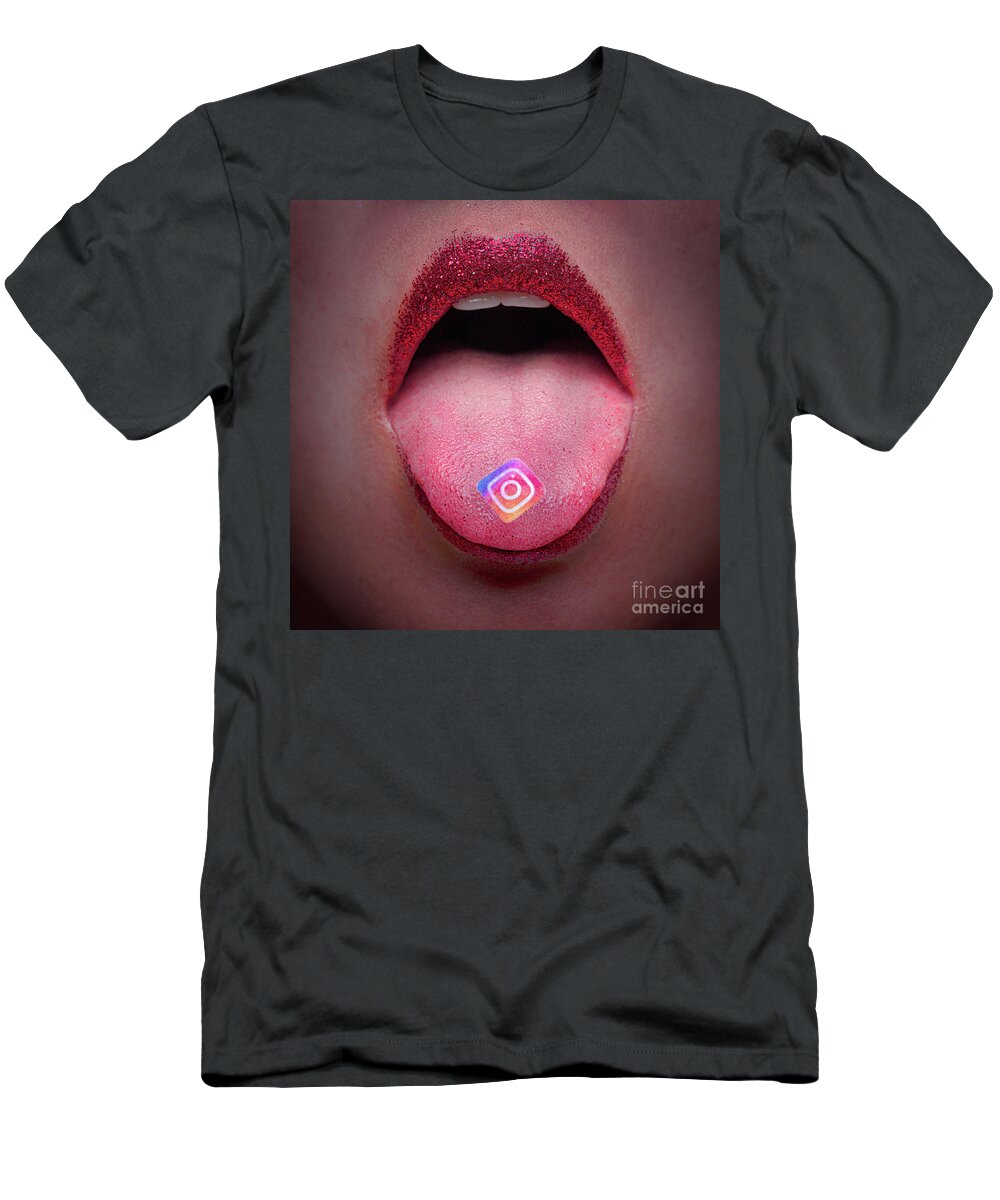 Mouth T-Shirt featuring the photograph Addictagram by Marco Crupi