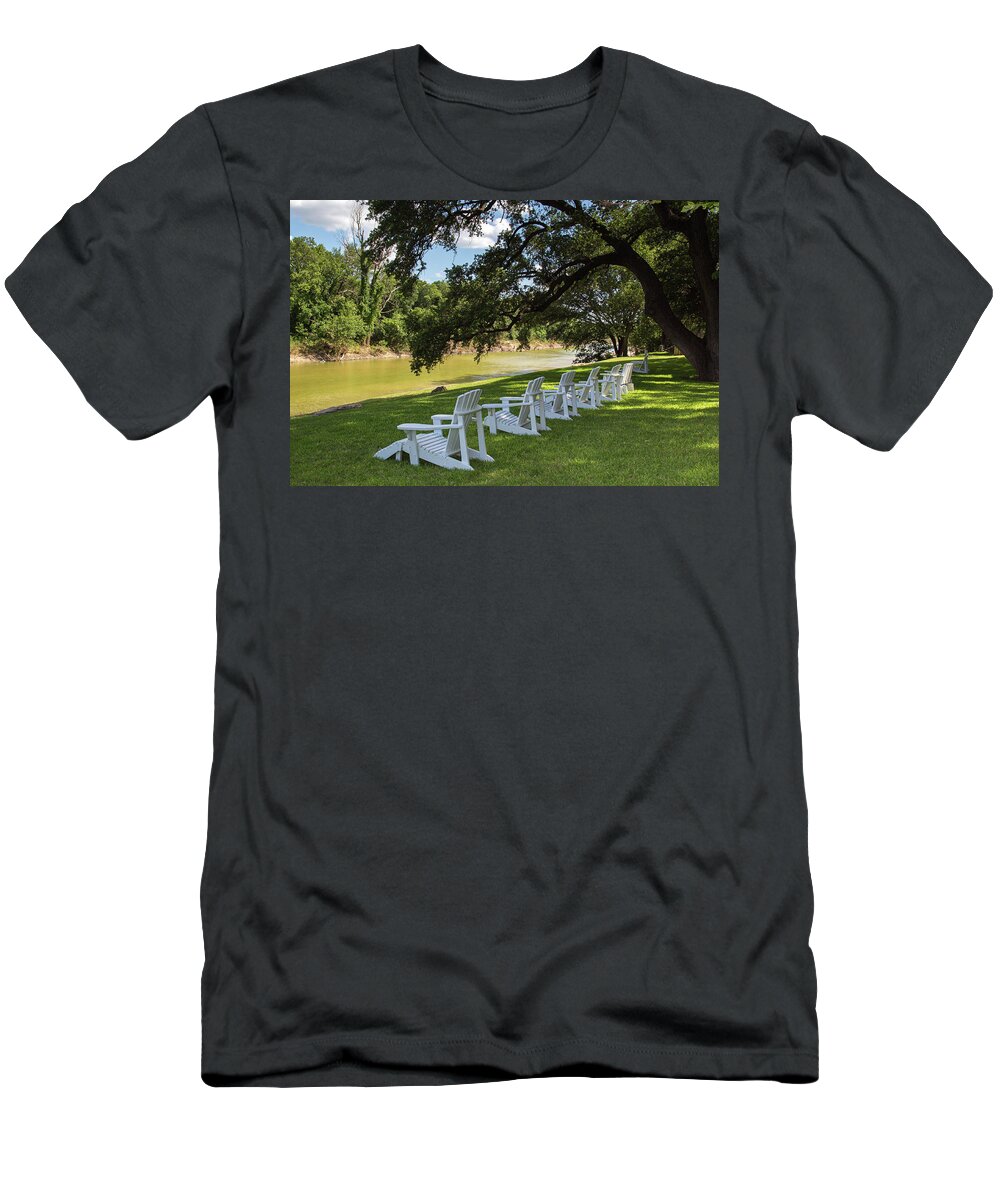Chair T-Shirt featuring the photograph Adirondack Chairs by Steve Templeton