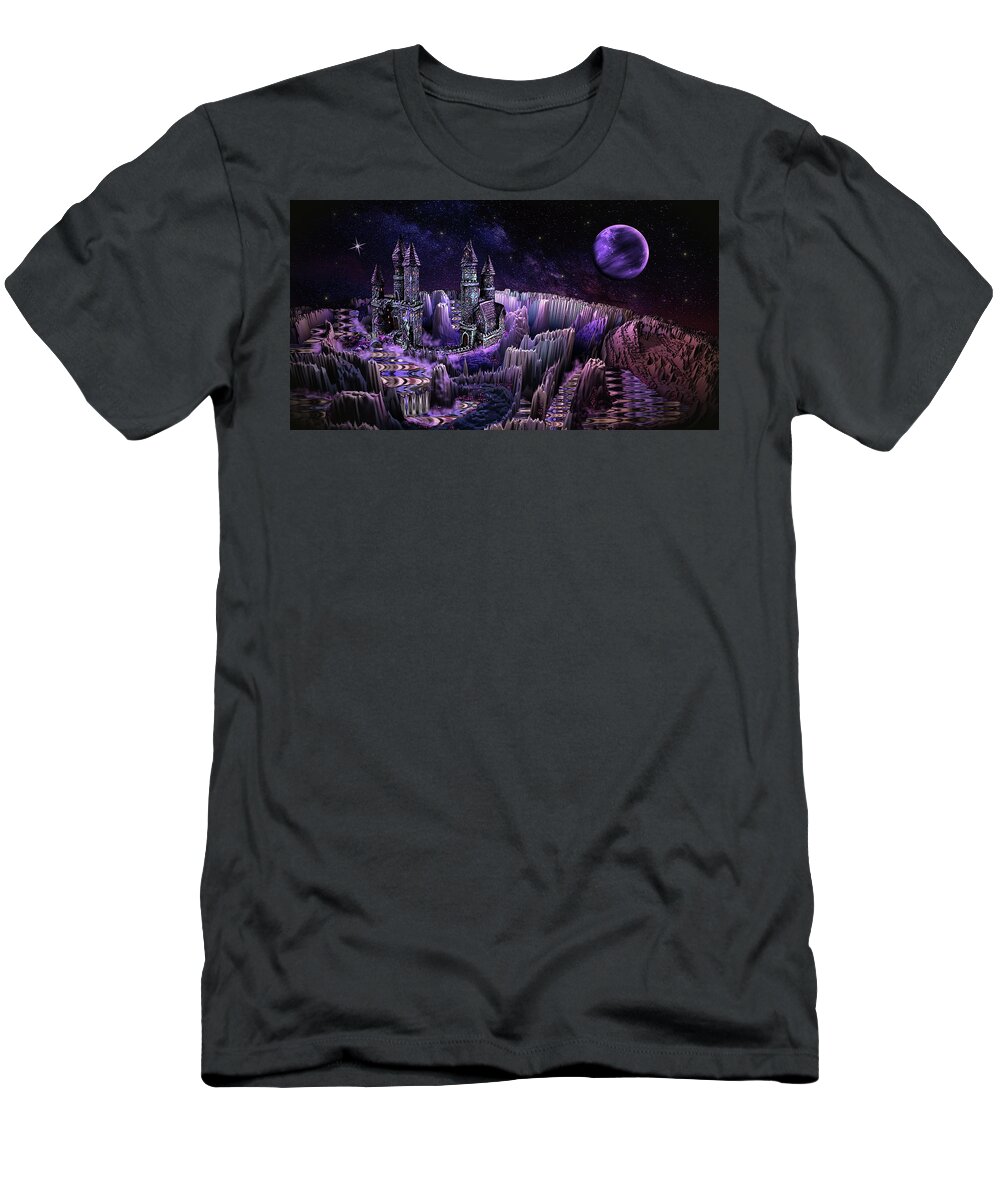 Art T-Shirt featuring the digital art Adventure to Far Away Castle by Artful Oasis