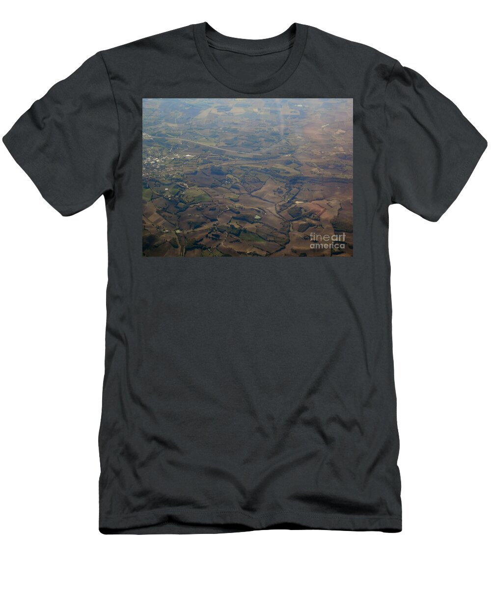 Aerial T-Shirt featuring the photograph Aerial French Countryside I by Aisha Isabelle