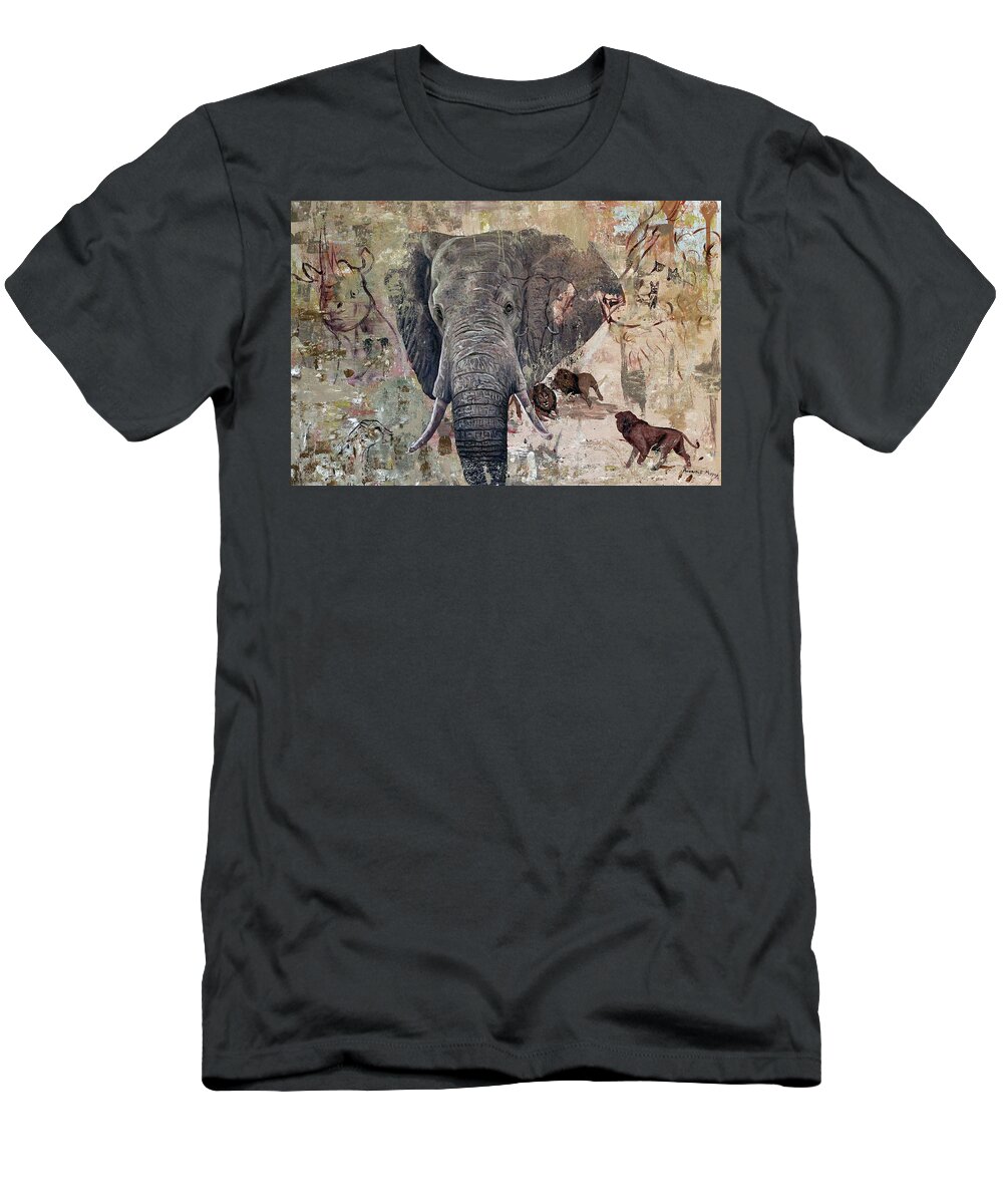  T-Shirt featuring the painting African Bull by Ronnie Moyo