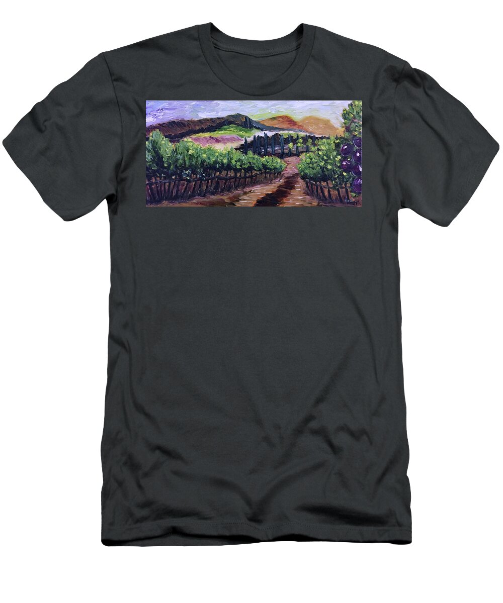 Landscape T-Shirt featuring the painting Afternoon Vines by Roxy Rich