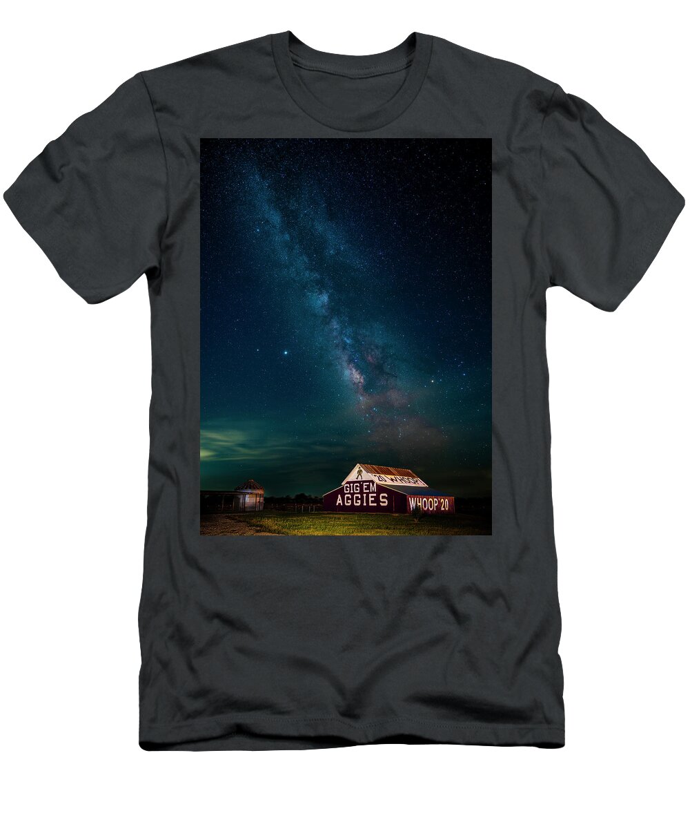 Texas T-Shirt featuring the photograph Aggie Barn Under the Stars by David Morefield