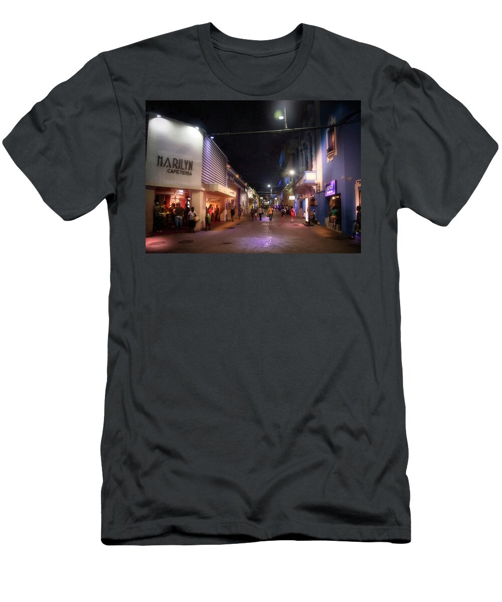 Santiago T-Shirt featuring the photograph Aguilera Street Santiago by Micah Offman
