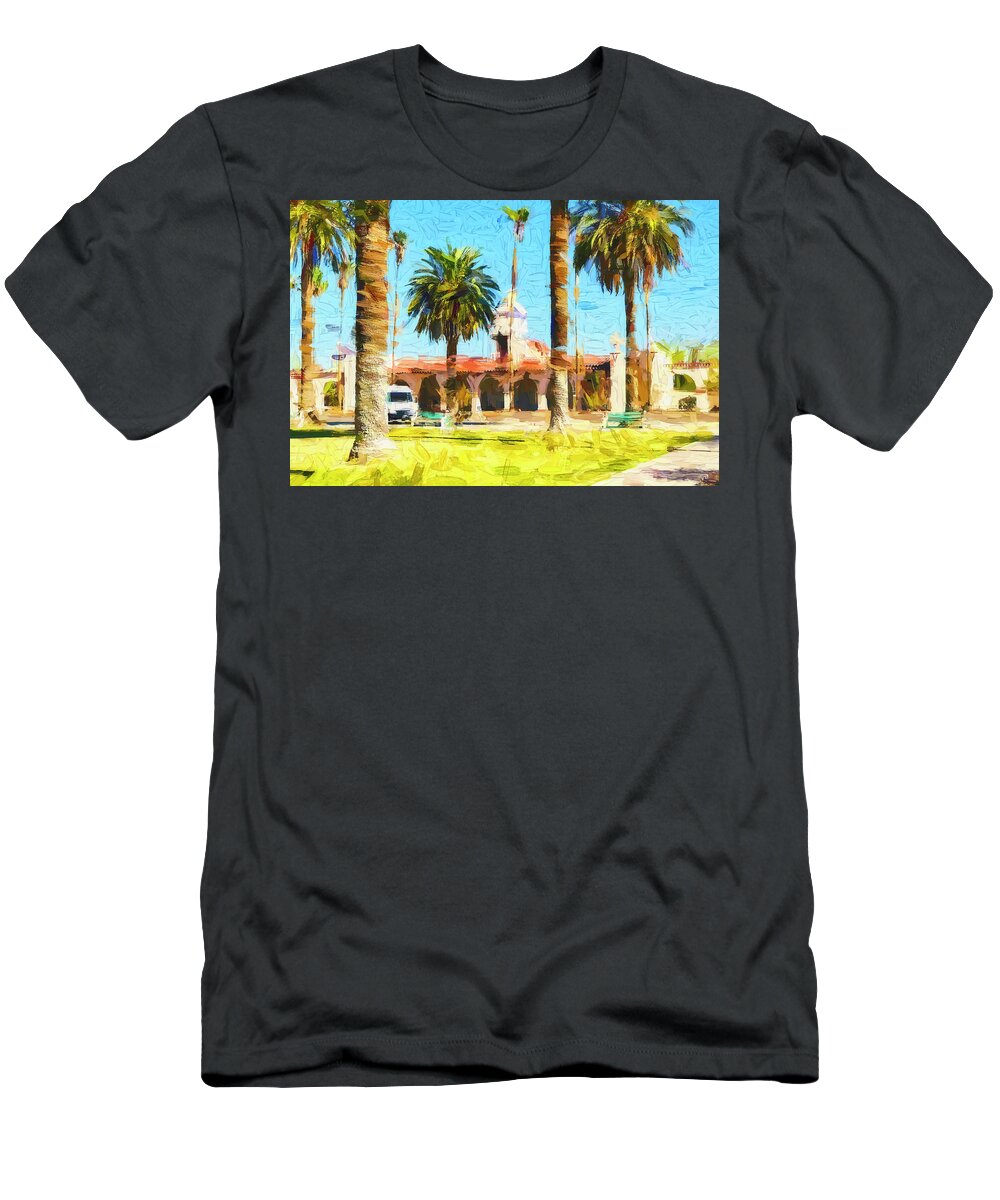 Arizona T-Shirt featuring the mixed media Ajo Arizona digital painting by Tatiana Travelways