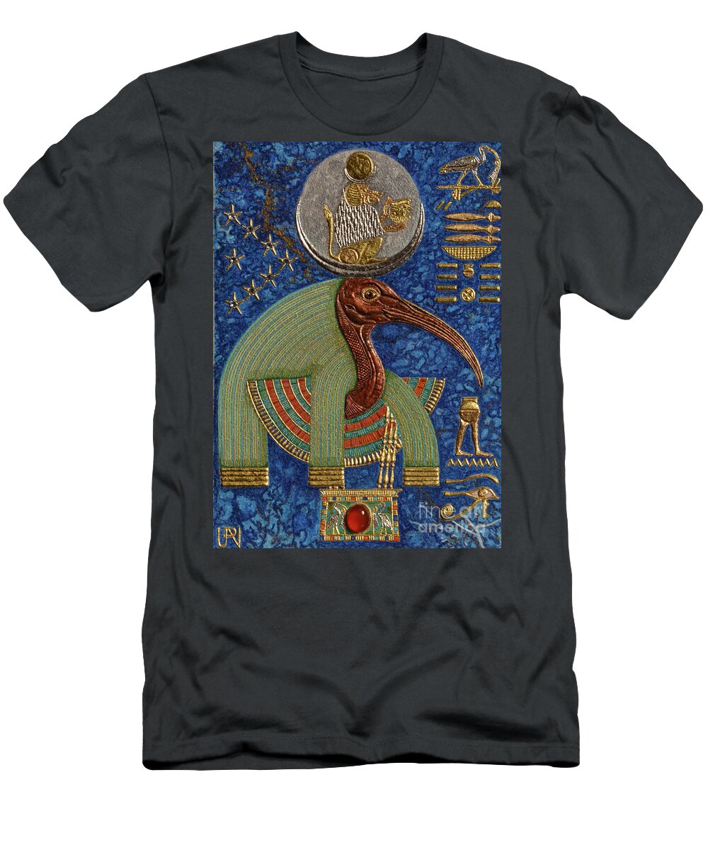 Ancient T-Shirt featuring the mixed media Akem-Shield of Djehuty and the Souls of Khemennu by Ptahmassu Nofra-Uaa