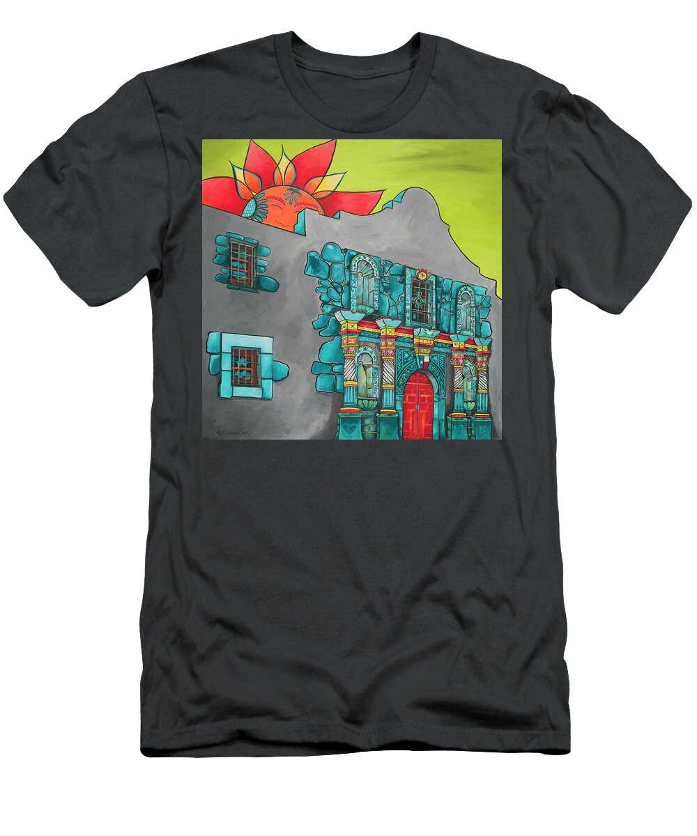 The Alamo T-Shirt featuring the painting Alamo Talavera by Patti Schermerhorn