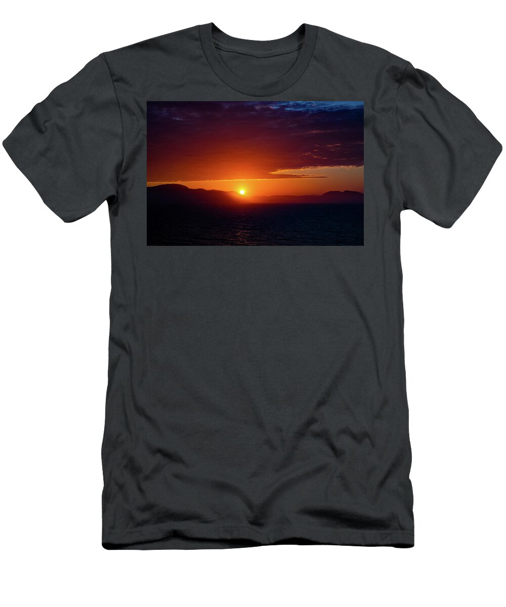 Alaska T-Shirt featuring the digital art Alaska Inside Passage Sunset IV by SnapHappy Photos