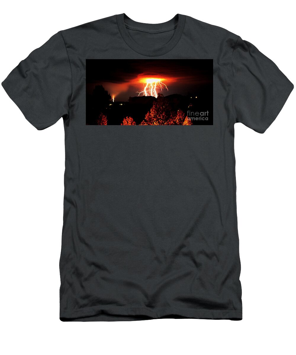 1914d T-Shirt featuring the photograph Alberta Lightning XI by Al Bourassa