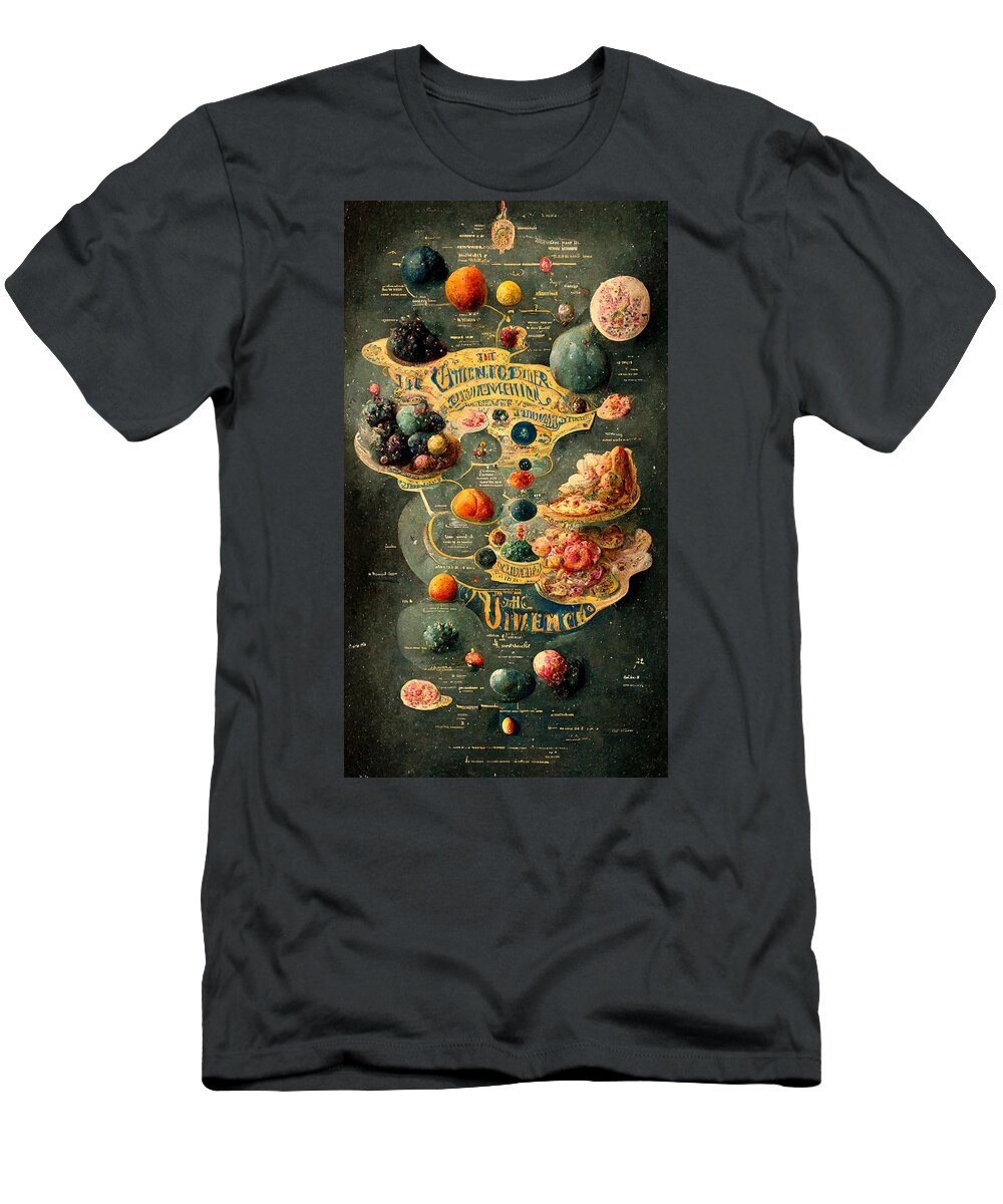 Alien T-Shirt featuring the digital art Alien Map of the Universe by Nickleen Mosher