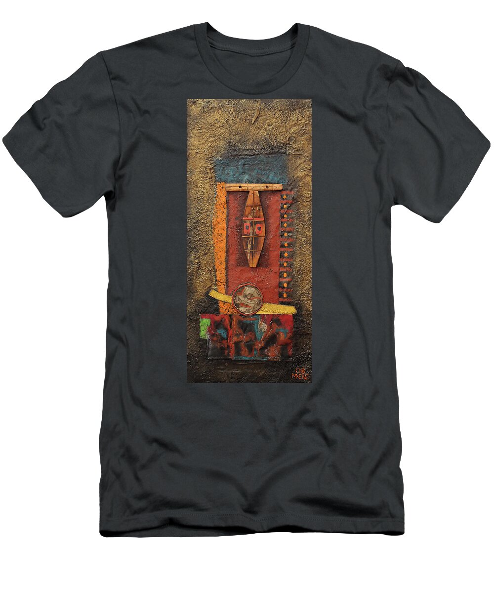 African Art T-Shirt featuring the painting All Systems Go by Michael Nene