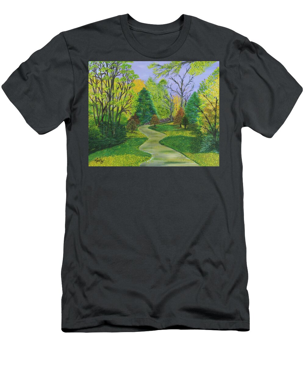Acrylic Painting T-Shirt featuring the painting Along The Shunga Trail Too by The GYPSY and Mad Hatter