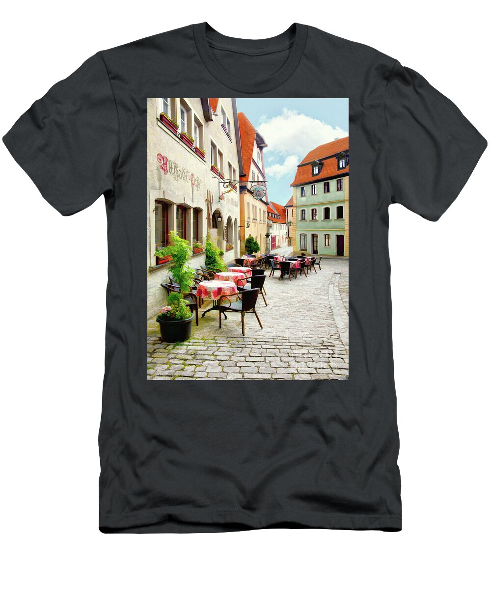 Cafe T-Shirt featuring the photograph Alstadt Cafe by Sharon Foster