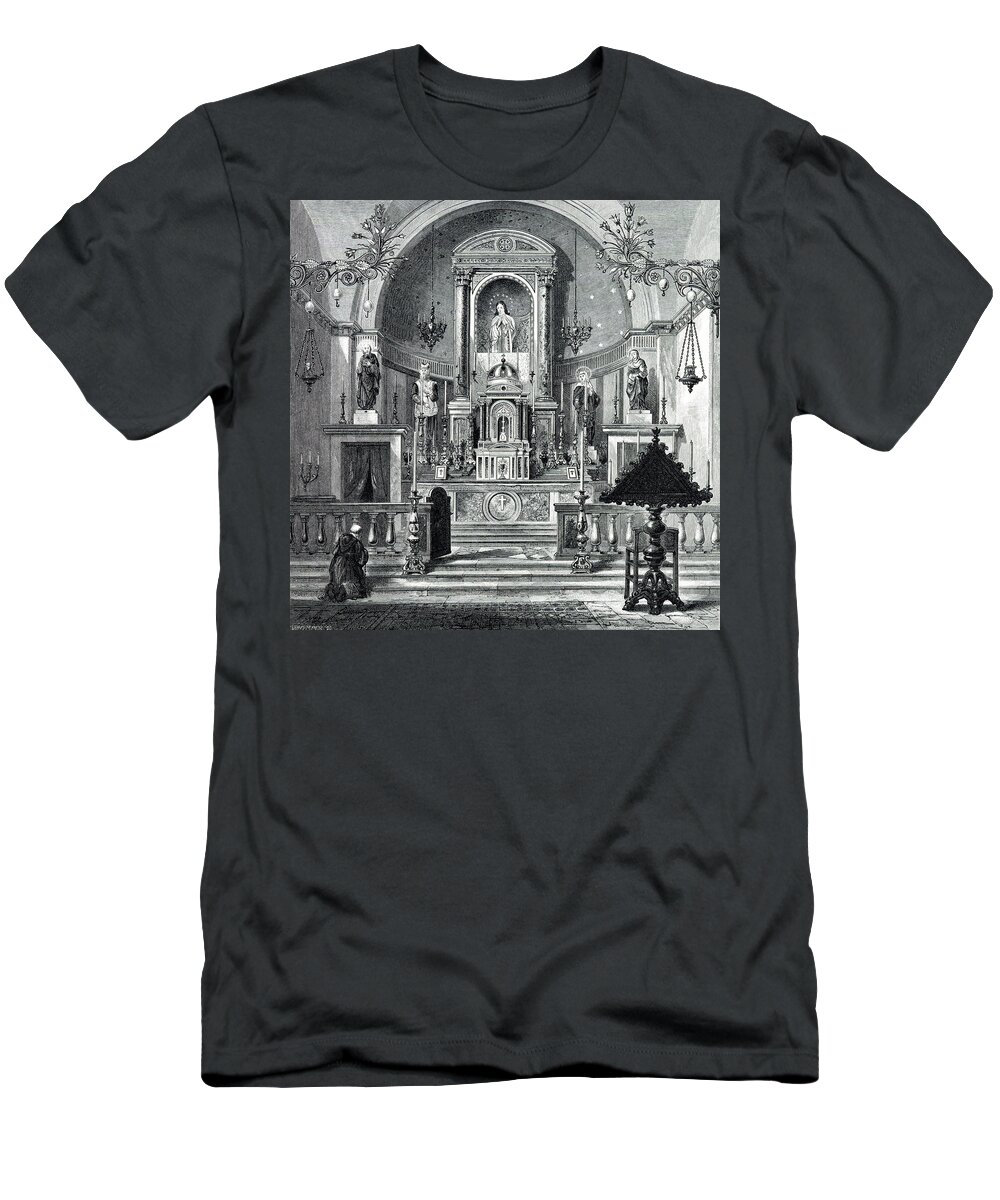Altarو Churchو St.john T-Shirt featuring the photograph Altar of St.John Church in Ain Karim by Munir Alawi
