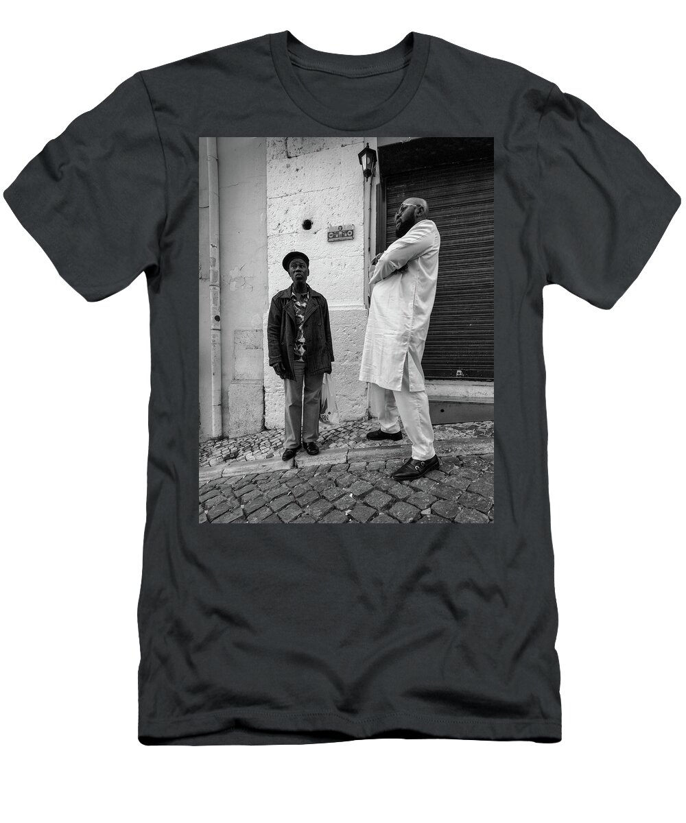 Stature T-Shirt featuring the photograph Always disagreement with the father-in-law by Micah Offman