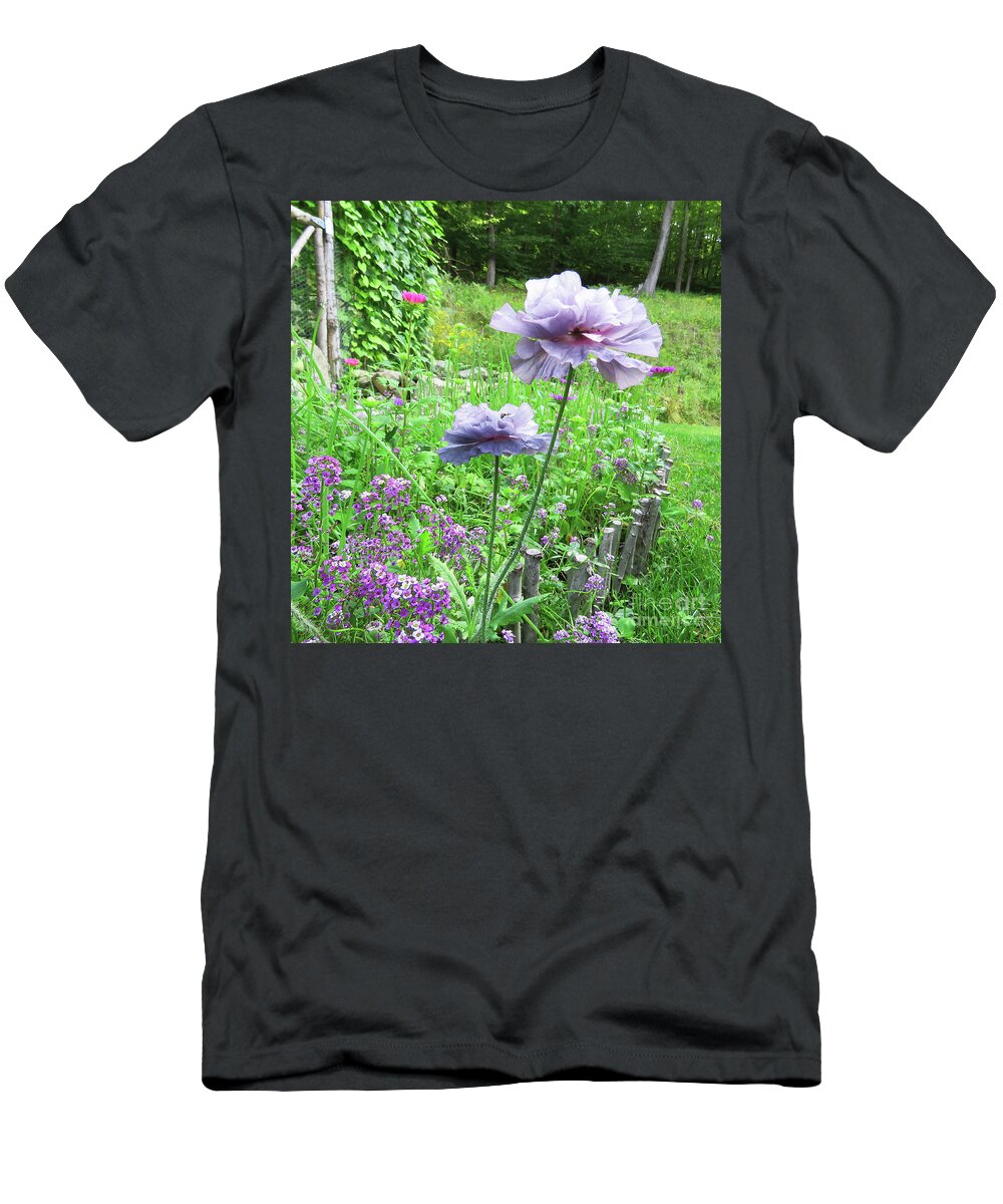 Poppy T-Shirt featuring the photograph Amazing Grey Poppy. Papaver Rhoeas 8 by Amy E Fraser