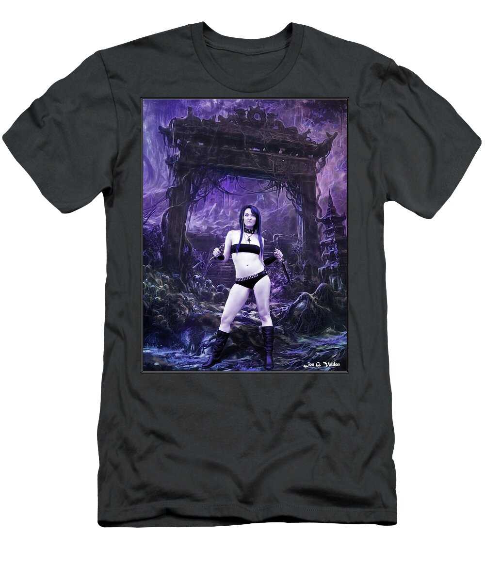 Fantasy T-Shirt featuring the photograph Amazon In The Mystic Ruins by Jon Volden