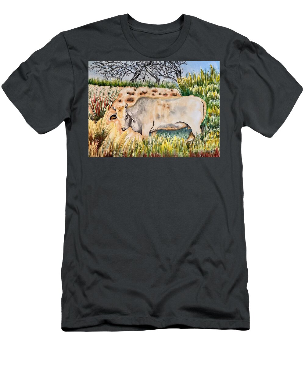 Bull T-Shirt featuring the painting American Brahman by Kandyce Waltensperger