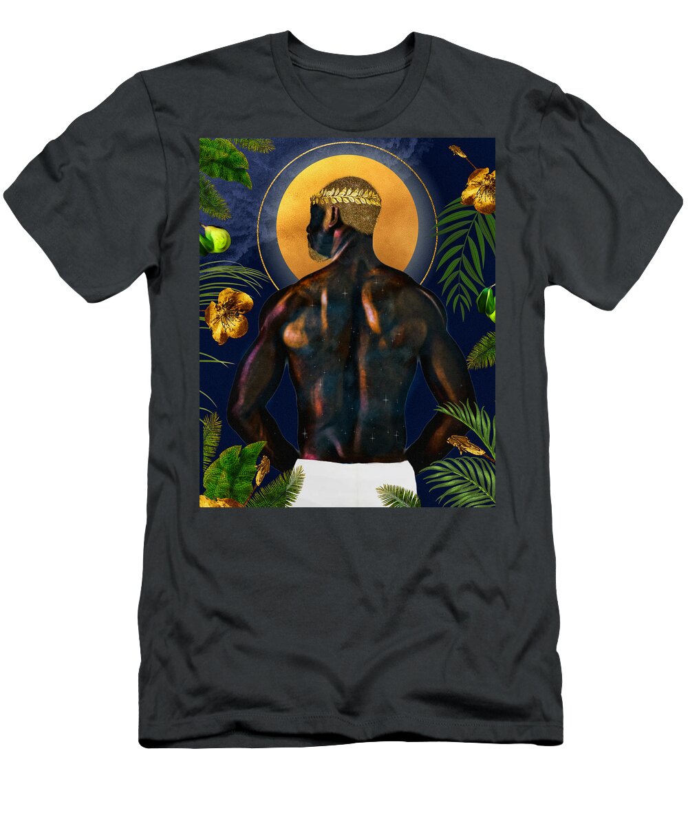 Black Gods T-Shirt featuring the mixed media Amongst Gods by Canessa Thomas