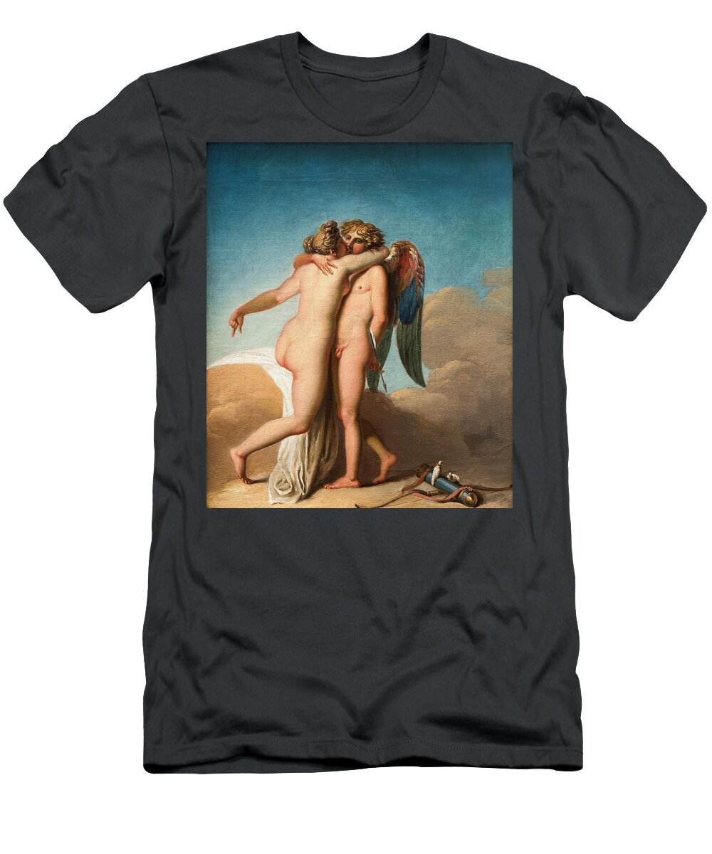 Nicolai Abildgaard T-Shirt featuring the painting Amor and Psyche embracing each other by Nicolai Abildgaard