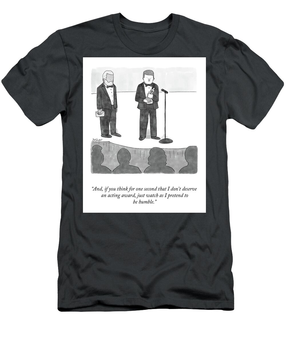 A28578 T-Shirt featuring the drawing An Acting Award by Asher Perlman