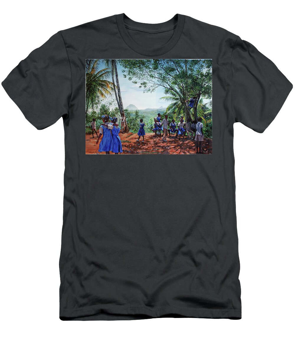 Caribbean T-Shirt featuring the painting An Fweshe Pye Chennet-la by Jonathan Guy-Gladding JAG