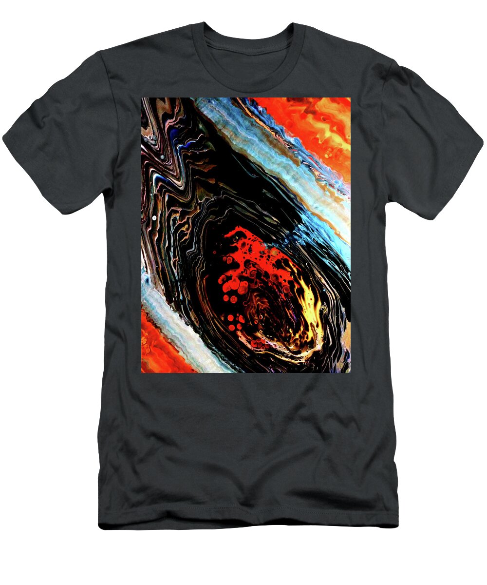 Snake T-Shirt featuring the painting Anaconda Fire by Anna Adams