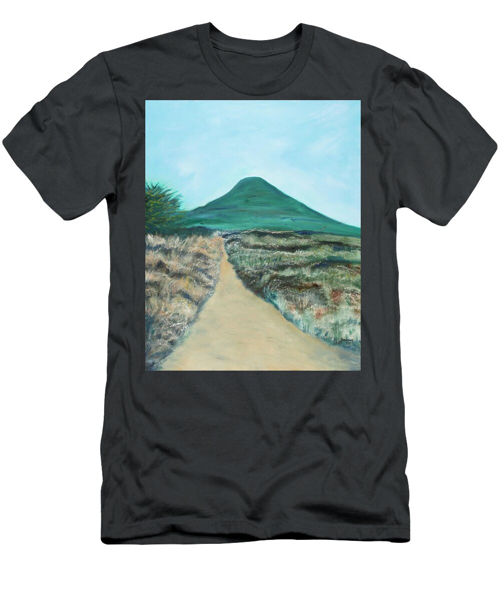 Hill T-Shirt featuring the painting Ancient Pathway by Santana Star