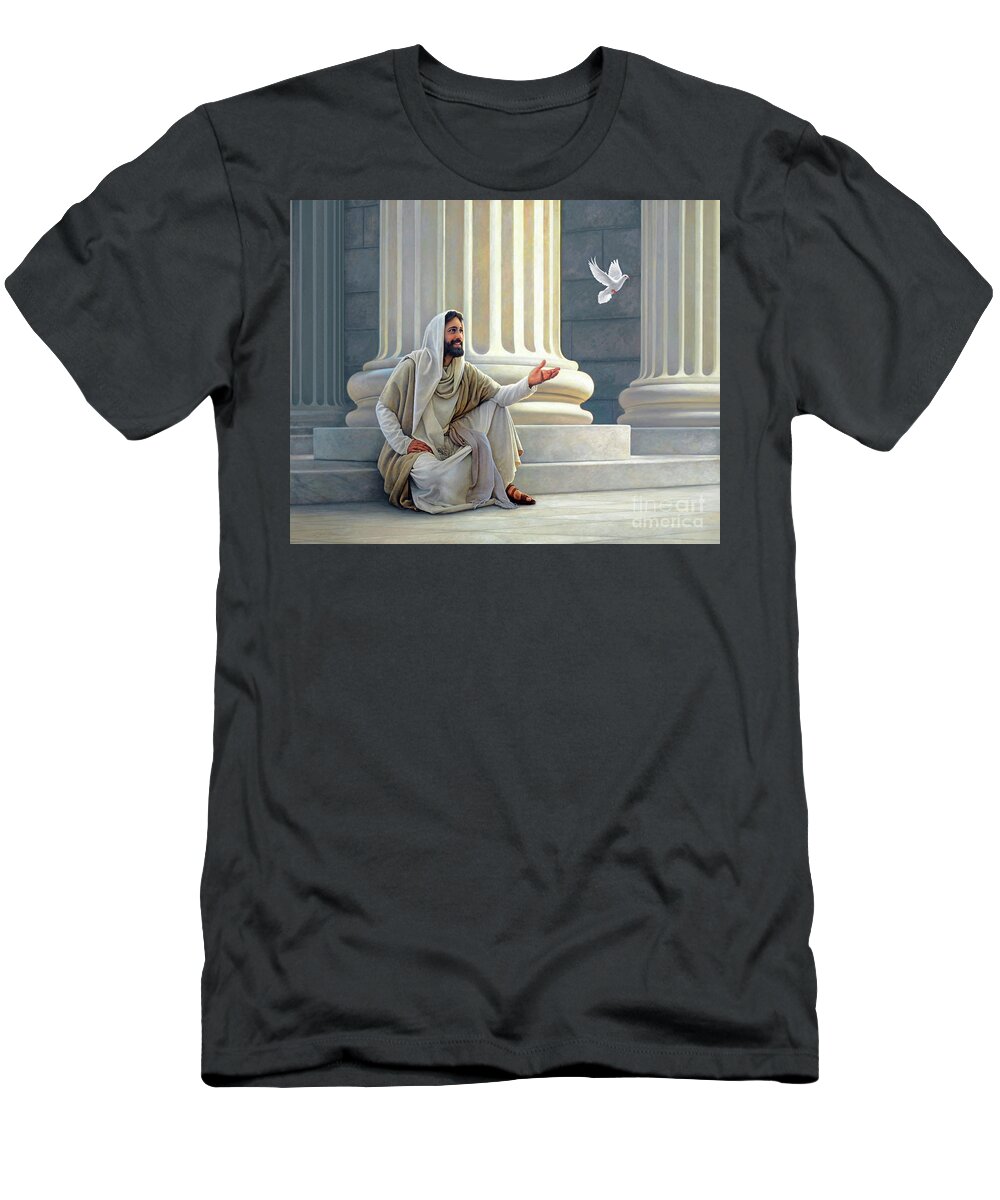 Jesus T-Shirt featuring the painting And The Truth Shall Make You Free by Greg Olsen